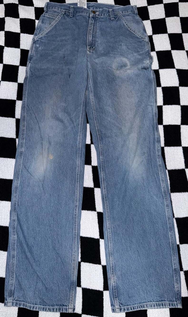 Carhartt B13 DST Original Dungaree Fit Denim Carpenter Pants 33x36